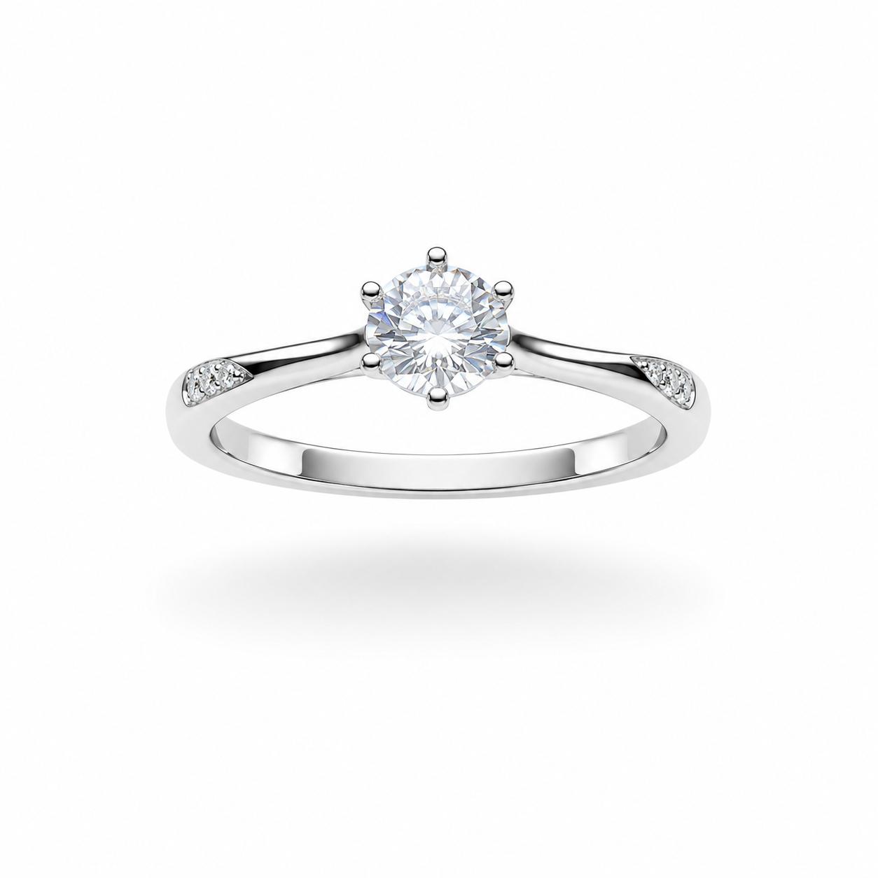 0.5 CT Round Cut Moissanite Engagement Ring