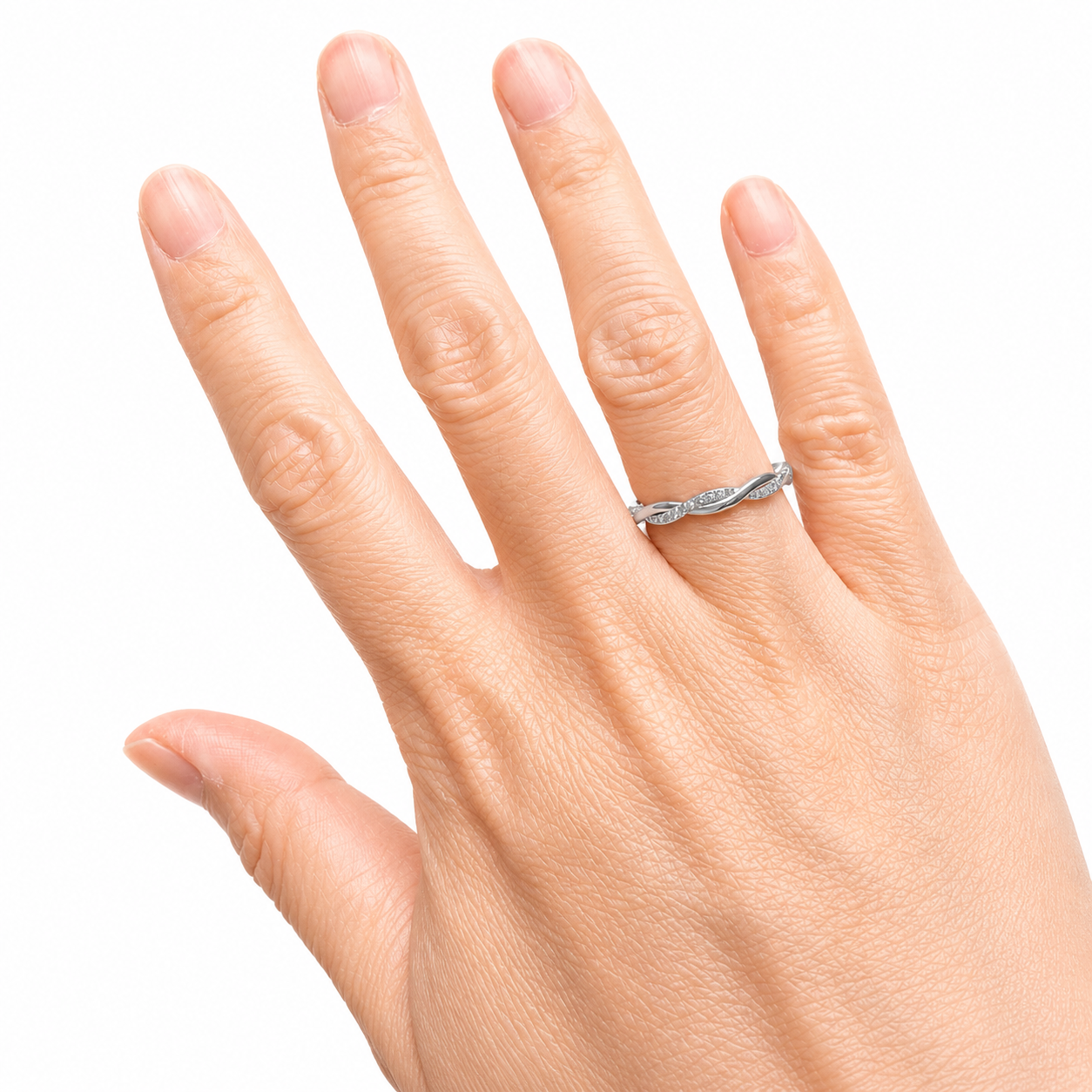Infinity Twist Moissanite ring