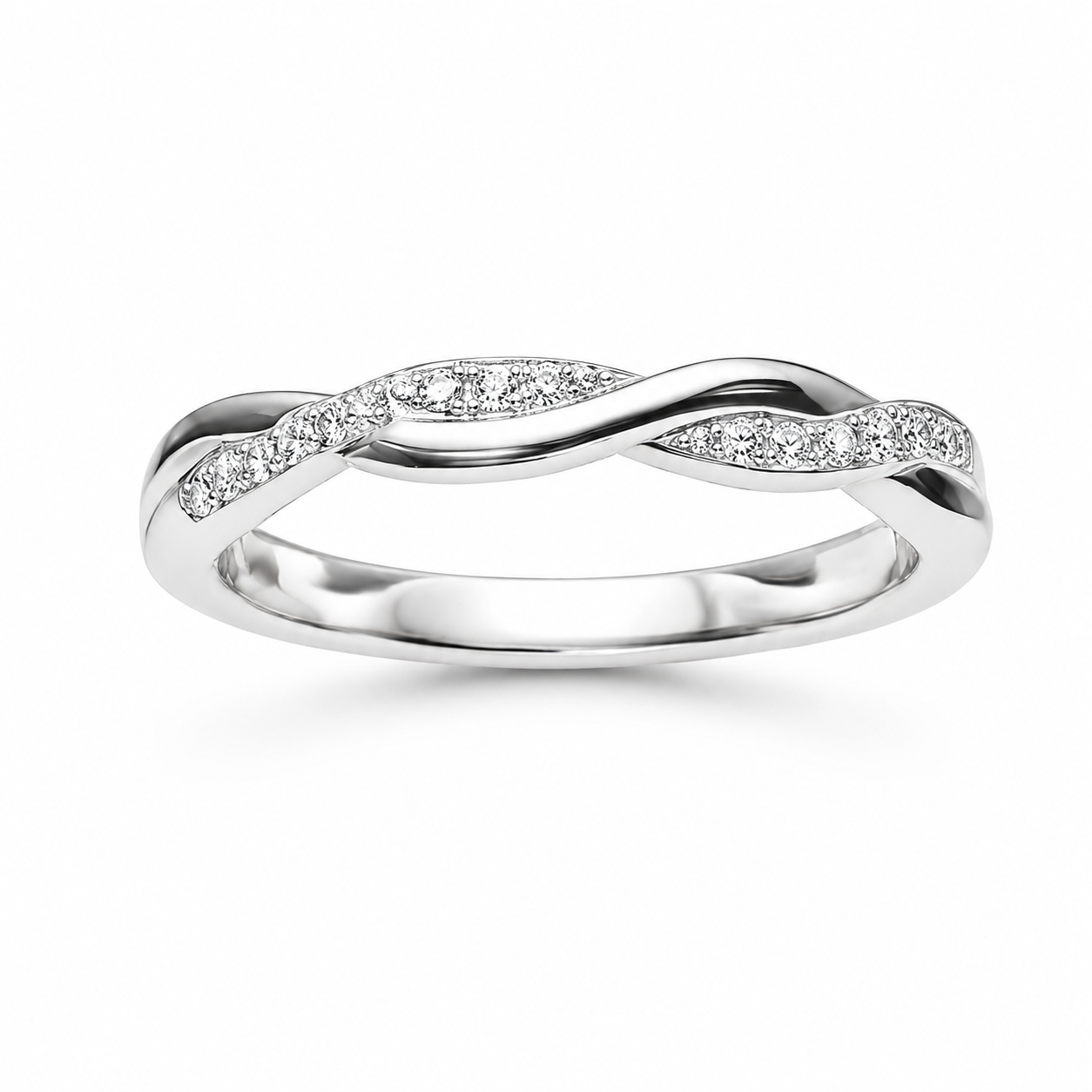Infinity Twist Moissanite ring