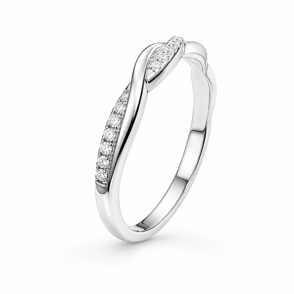 Infinity Twist Moissanite ring
