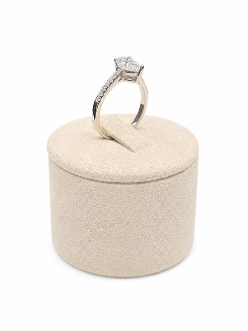 1CT Pear Cut Moissanite Pavé Ring