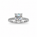 2CT Asscher cut Moissanite | S925 Silver