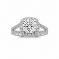 1CT Halo Split Shank Moissanite Engagement Ring Round cut