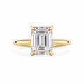 10k Solid Yellow Gold 3CT Moissanite Emerald cut Hidden Halo engagement ring