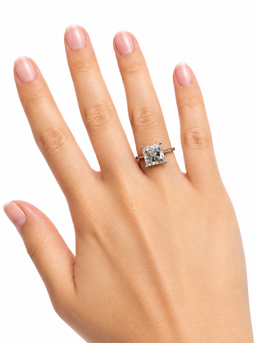5CT Princess Cut Moissanite engagement ring s925 silver