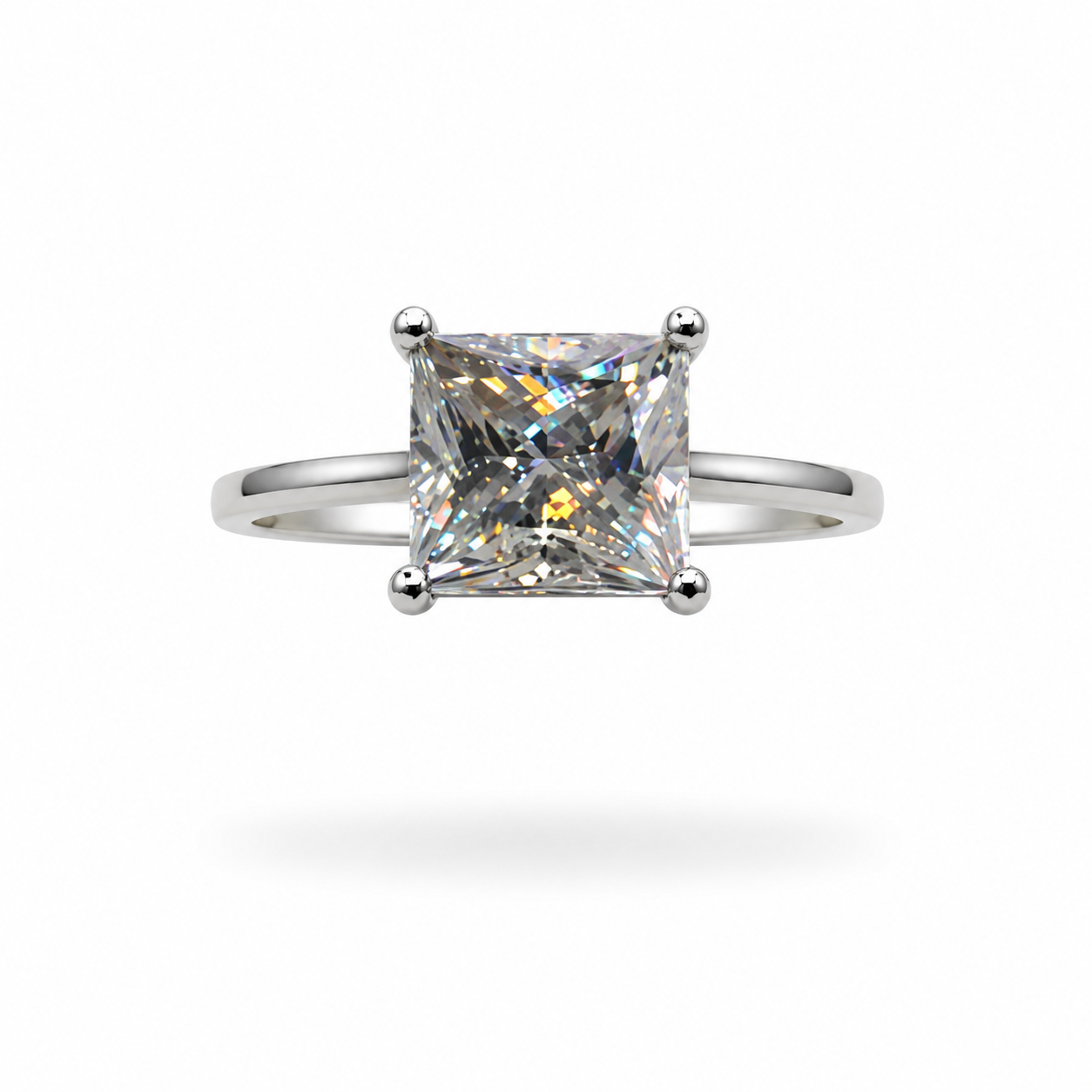 5CT Princess Cut Moissanite engagement ring s925 silver