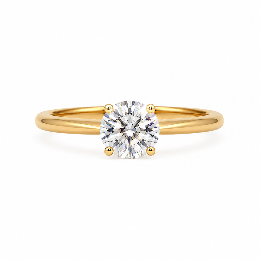10k Solid Gold 1CT Lab Diamond Solitaire engagement ring