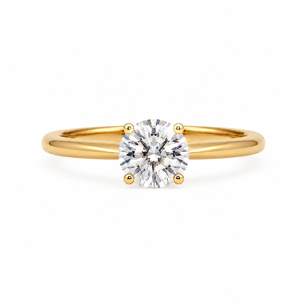 10k Solid Gold 1CT Lab Diamond Solitaire engagement ring