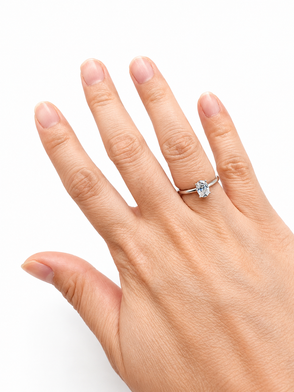 1CT Oval Cut Classic Solitaire ring