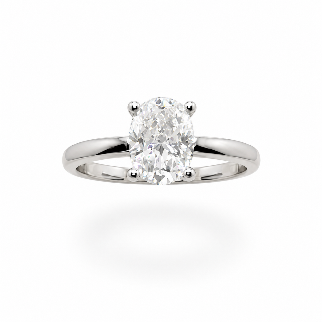 1CT Oval Cut Classic Solitaire ring