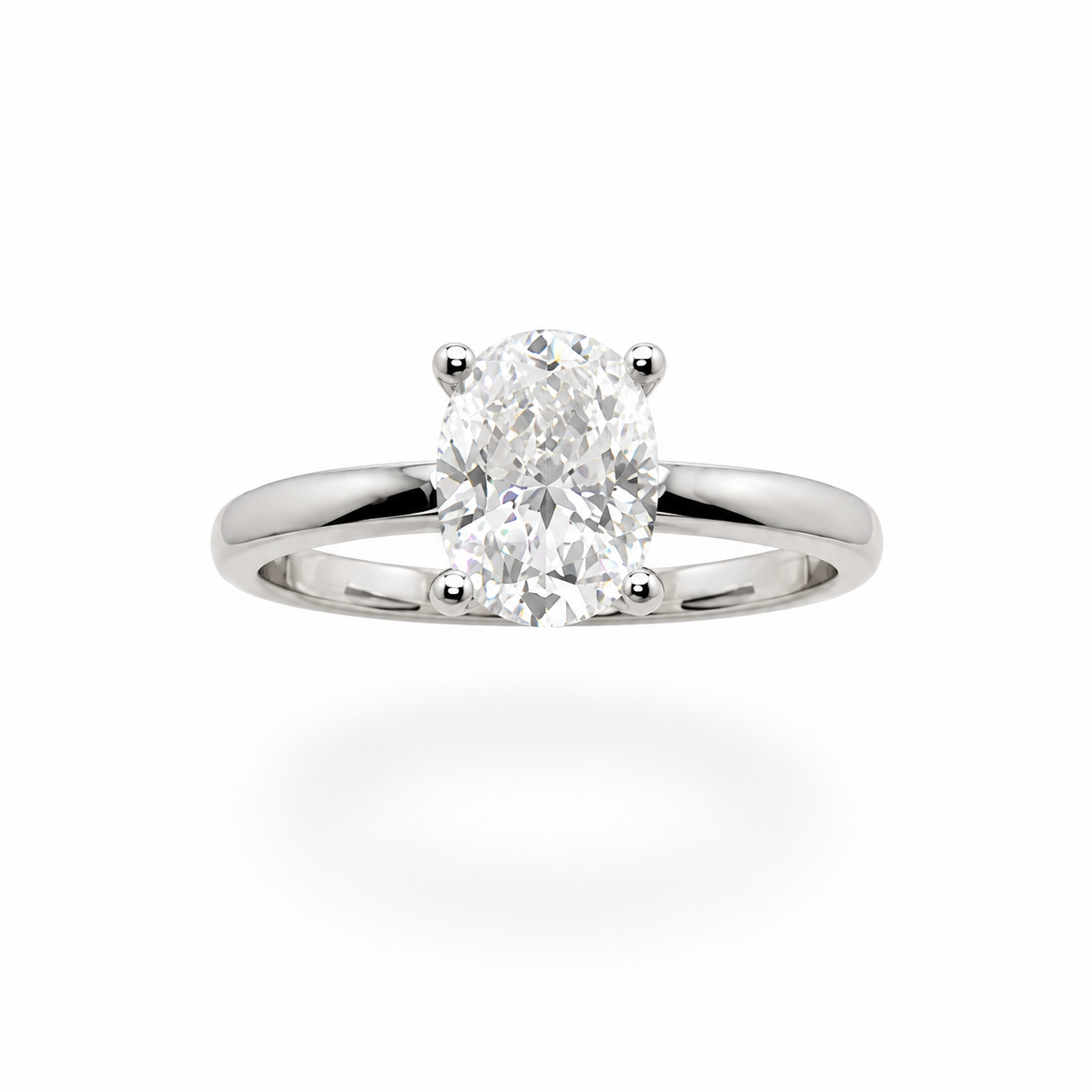 1CT Oval Cut Classic Solitaire ring
