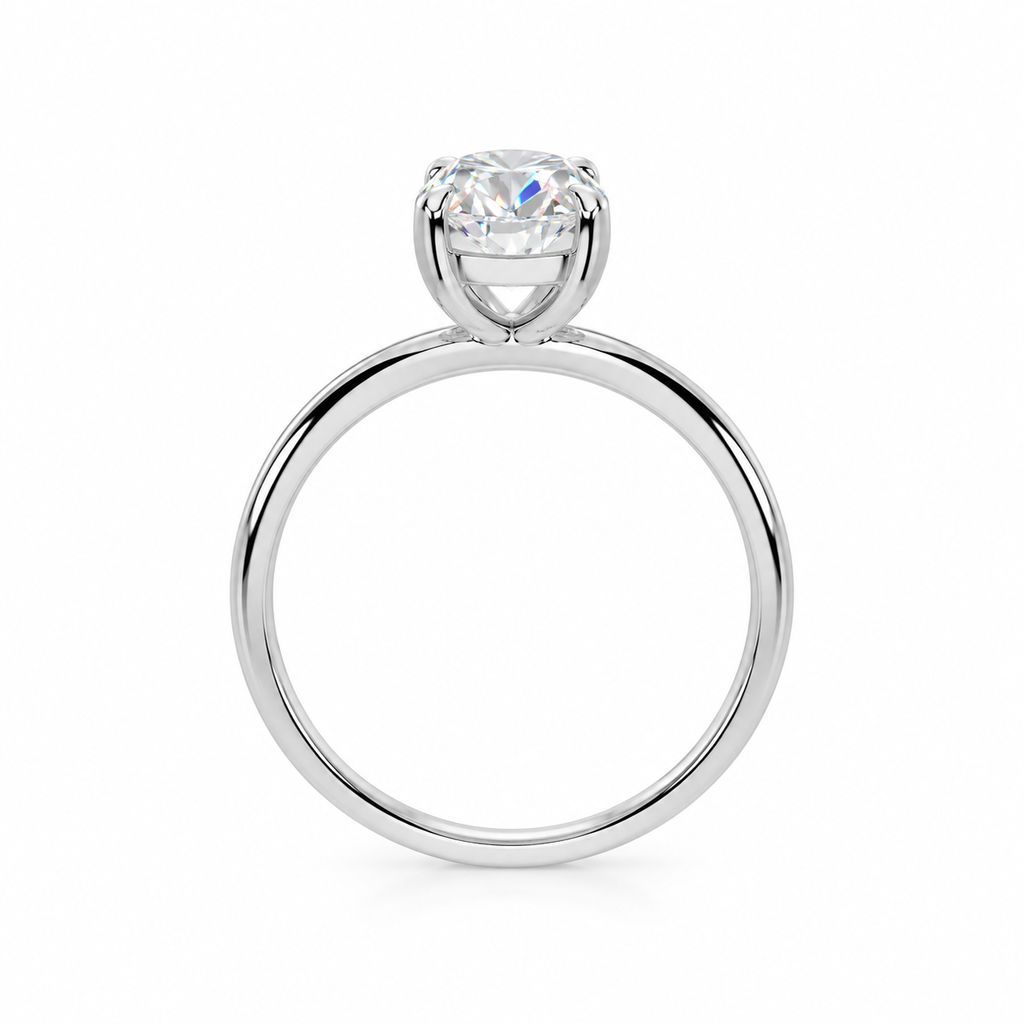 Solid 18k Gold 2CT Oval cut Moissanite Engagement ring