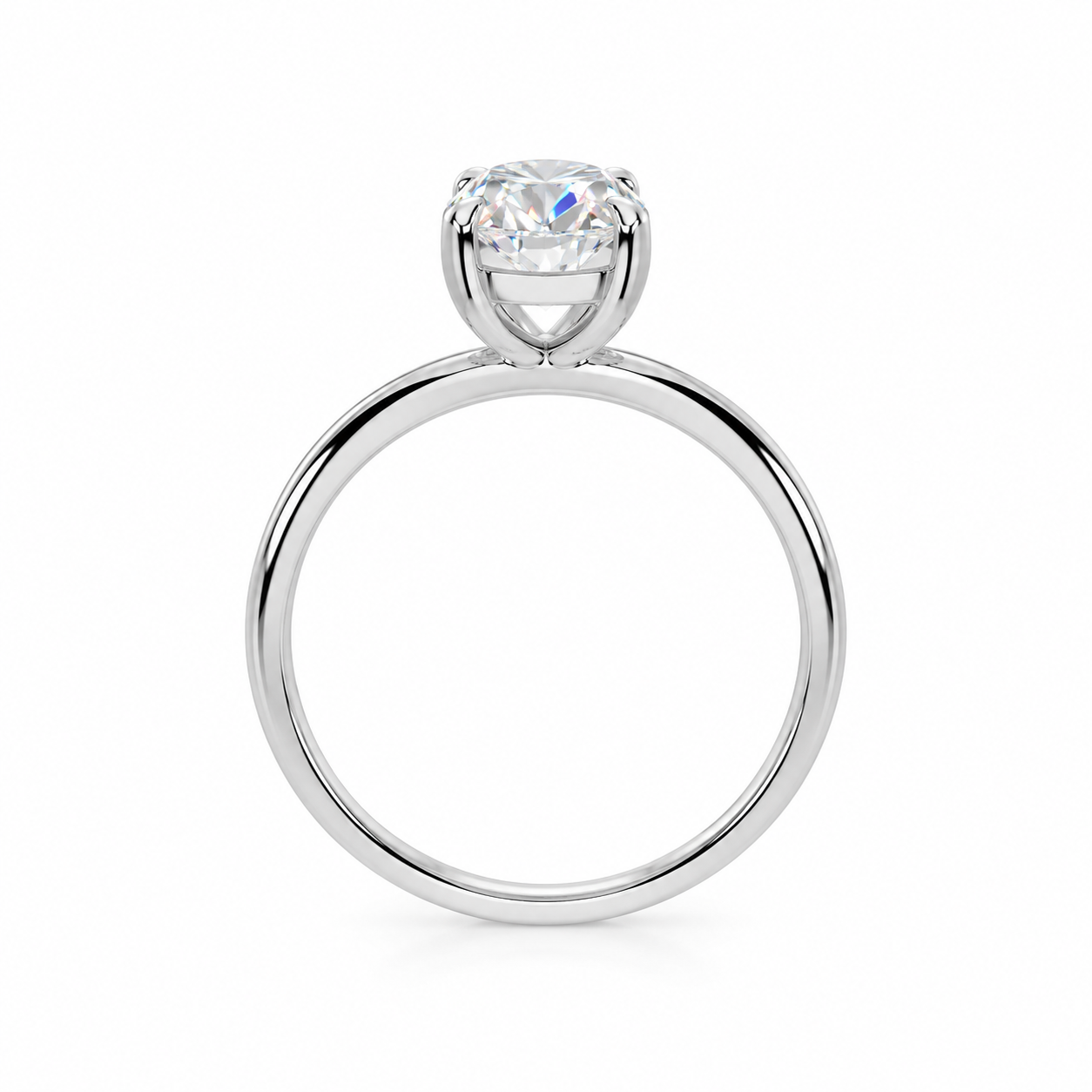 Solid 18k Gold 2CT Oval cut Moissanite Engagement ring