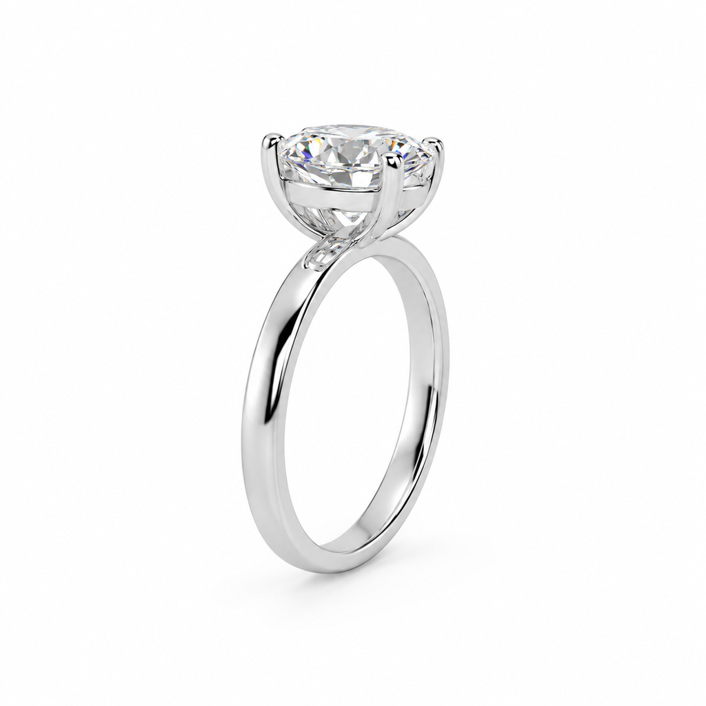 Solid 18k Gold 2CT Oval cut Moissanite Engagement ring
