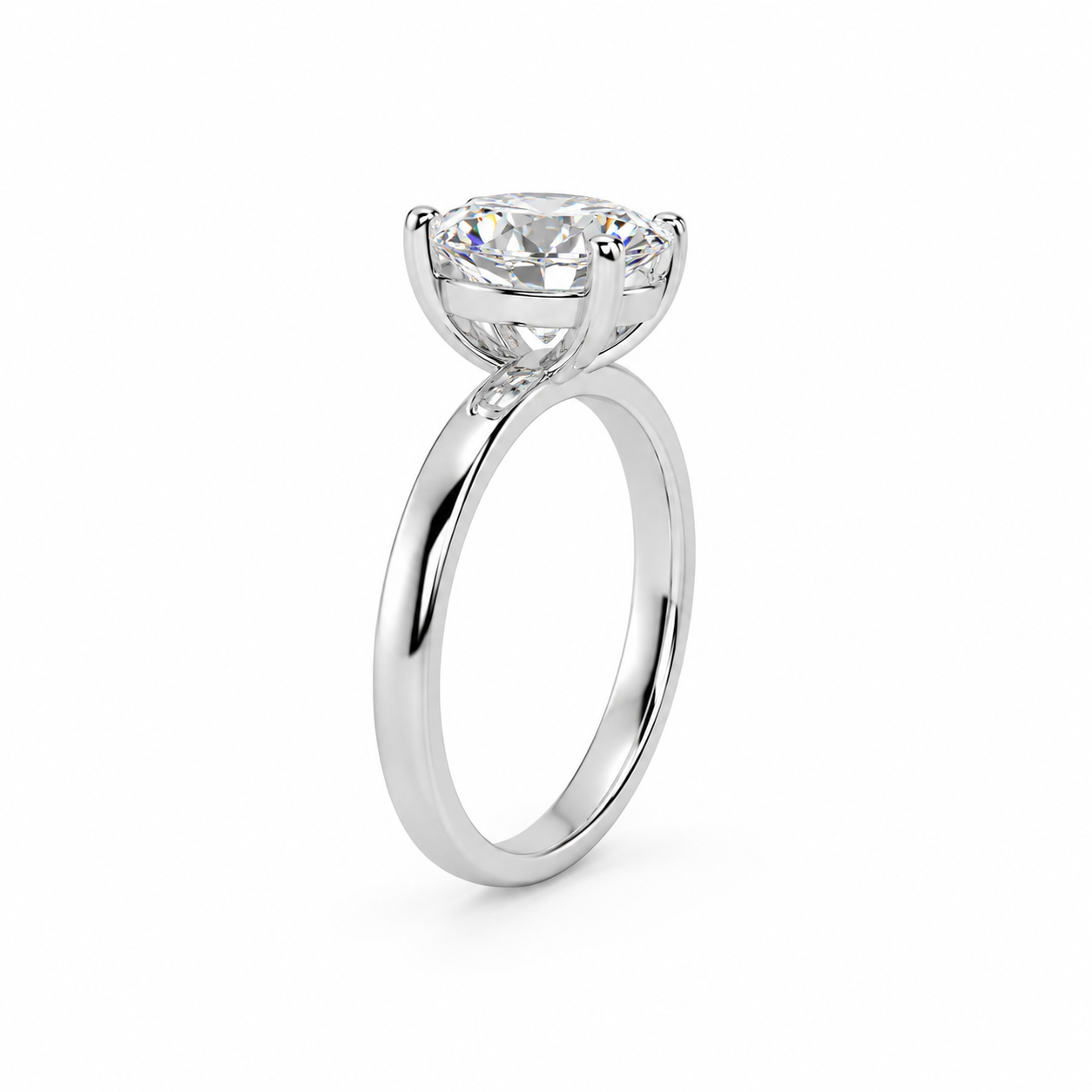 Solid 18k Gold 2CT Oval cut Moissanite Engagement ring