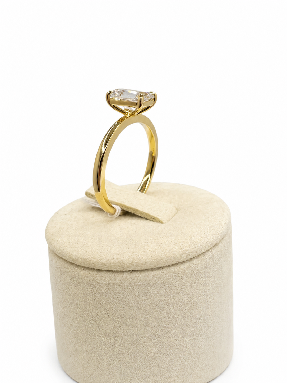10k Solid Gold 2CT Moissanite Emerald Cut Solitaire engagement ring