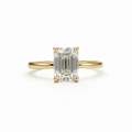10k Solid Gold 2CT Moissanite Emerald Cut Solitaire engagement ring