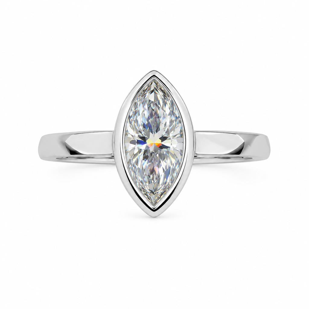 Classic Marquise Cut Moissanite Solitaire ring in S925 sterling silver