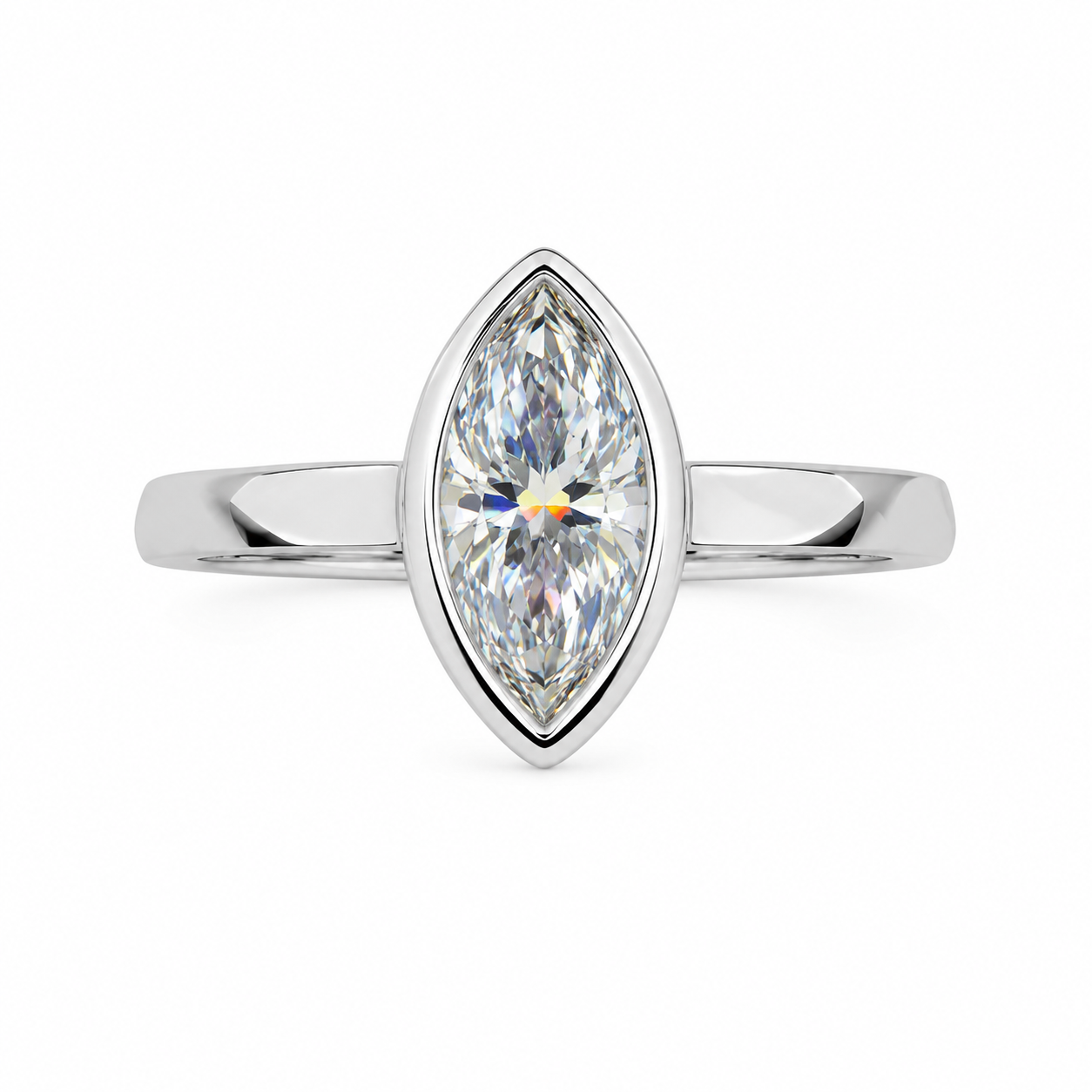 Classic Marquise Cut Moissanite Solitaire ring in S925 sterling silver
