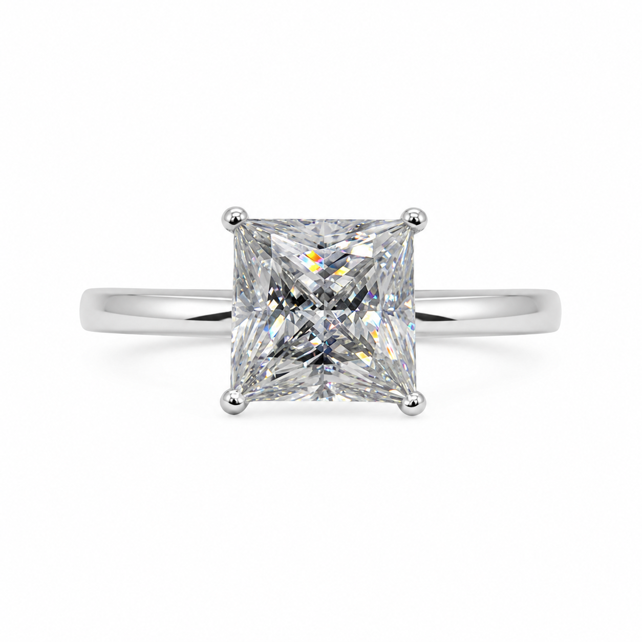 5CT Princess Cut Moissanite engagement ring S925 sterling silver