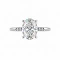 3CT Moissanite Oval Cut Engagement ring Pavé band S925  Sterling silver