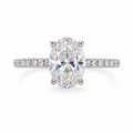 14k Solid White Gold 2CT Oval -Cut Moissanite Solitaire ring