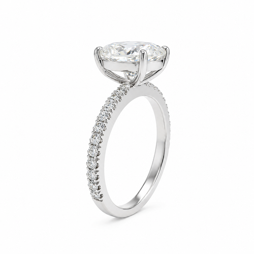 14k Solid White Gold 2CT Oval -Cut Moissanite Solitaire ring