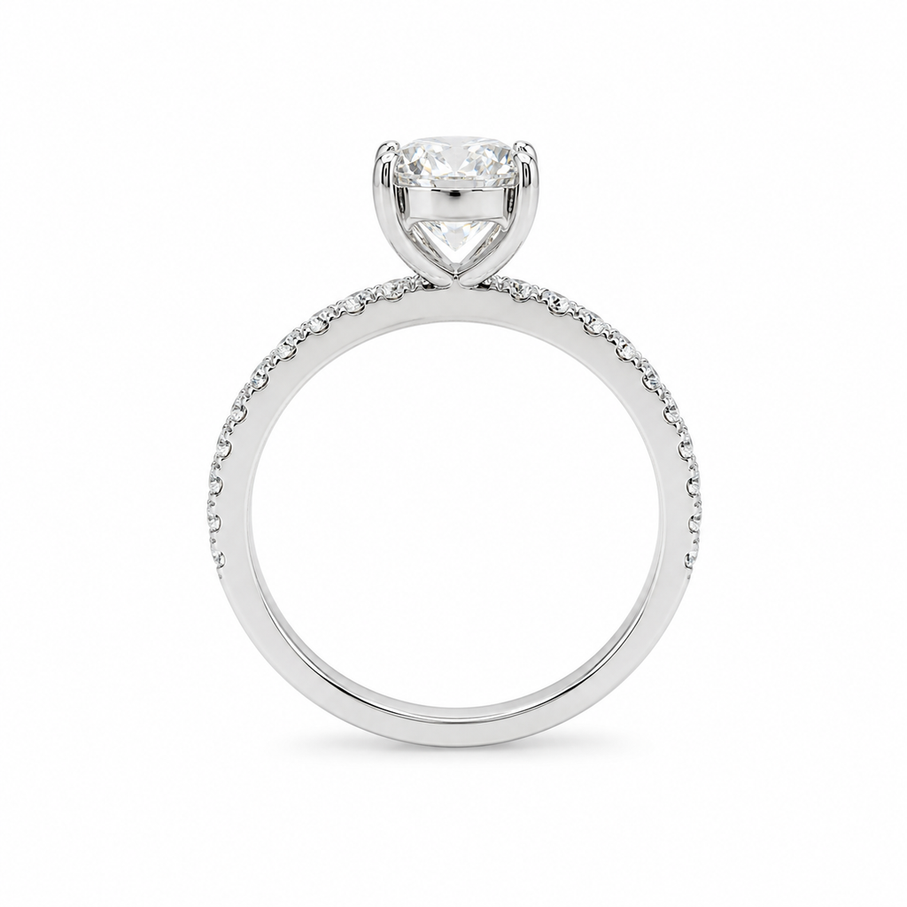14k Solid White Gold 2CT Oval -Cut Moissanite Solitaire ring
