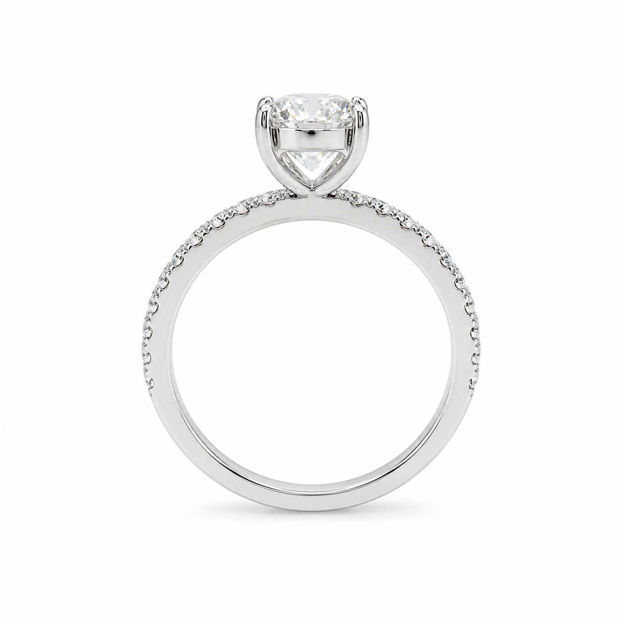 14k Solid White Gold 2CT Oval -Cut Moissanite Solitaire ring